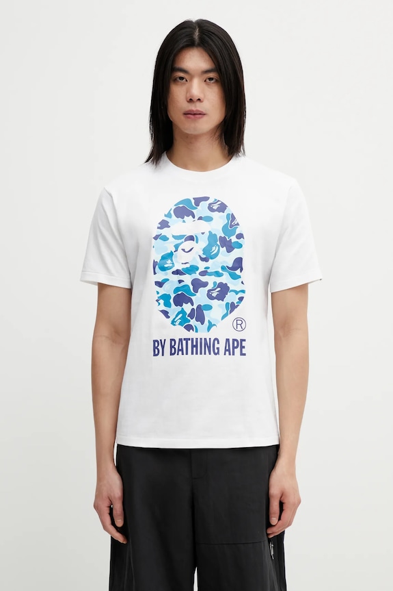 Бавовняна футболка A Bathing Ape abc camo by bathing ape tee m надрук білий 001TEL301007M