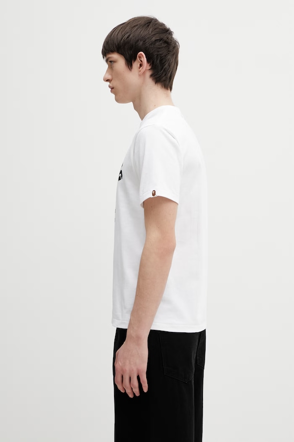 Бавовняна футболка A Bathing Ape College 001TEL801001M білий AW25