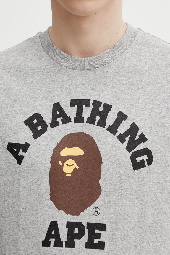 A Bathing Ape t-shirt in cotone College grigio 001TEL801001M