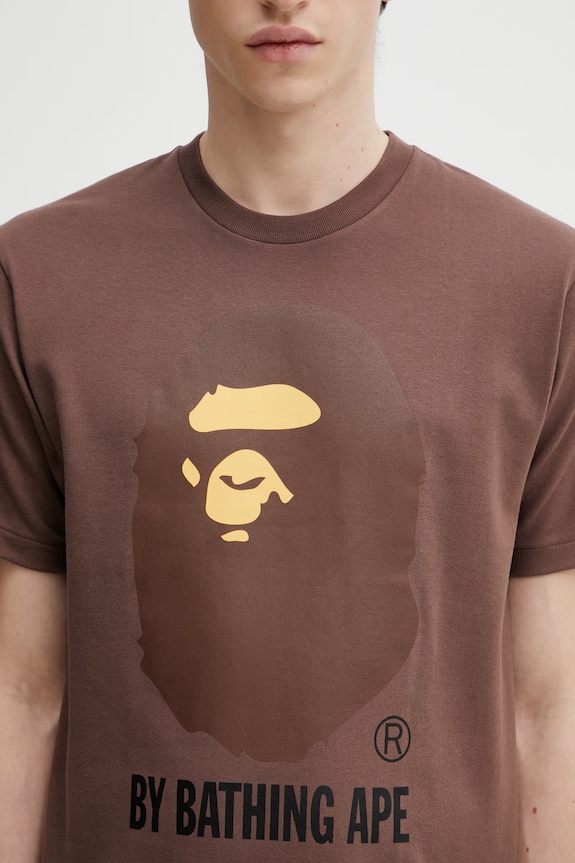 Хлопковая футболка A Bathing Ape By Bathing Ape коричневый 001TEL801002M
