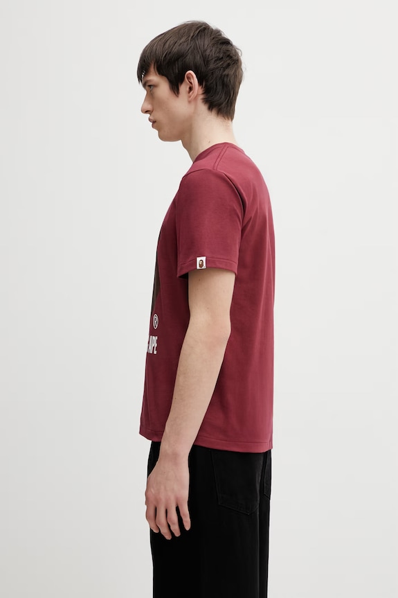 Хлопковая футболка A Bathing Ape By Bathing Ape 001TEL801002M бордо AW25