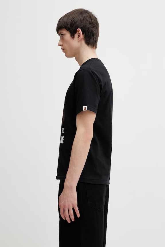 Хлопковая футболка A Bathing Ape By Bathing Ape 001TEL801002M чёрный AW25