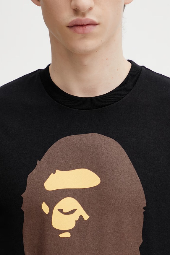 Хлопковая футболка A Bathing Ape By Bathing Ape чёрный 001TEL801002M