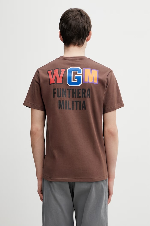 Odzież A Bathing Ape t-shirt bawełniany Shark 001TEL801003M brązowy