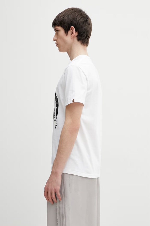 Хлопковая футболка A Bathing Ape City Camo Shark 001TEL801027M белый AW25