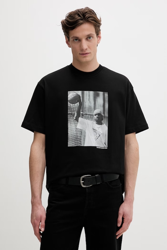 Bavlněné tričko Guess Jeans kulatý černá M5BI3K.K8FQ4