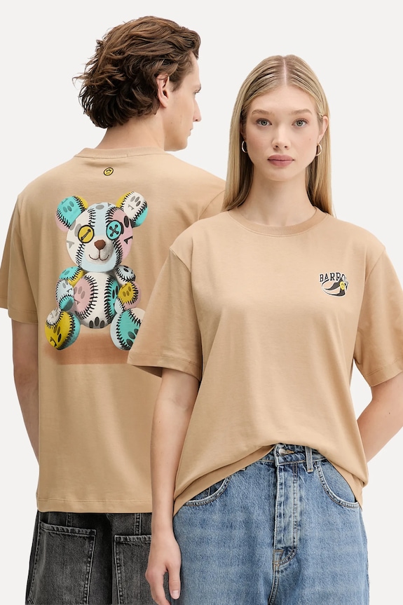 Barrow t-shirt bawełniany nadruk zielony F5BWUATH053