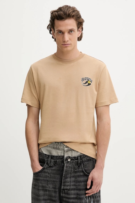 Barrow t-shirt bawełniany F5BWUATH053 zielony AW25