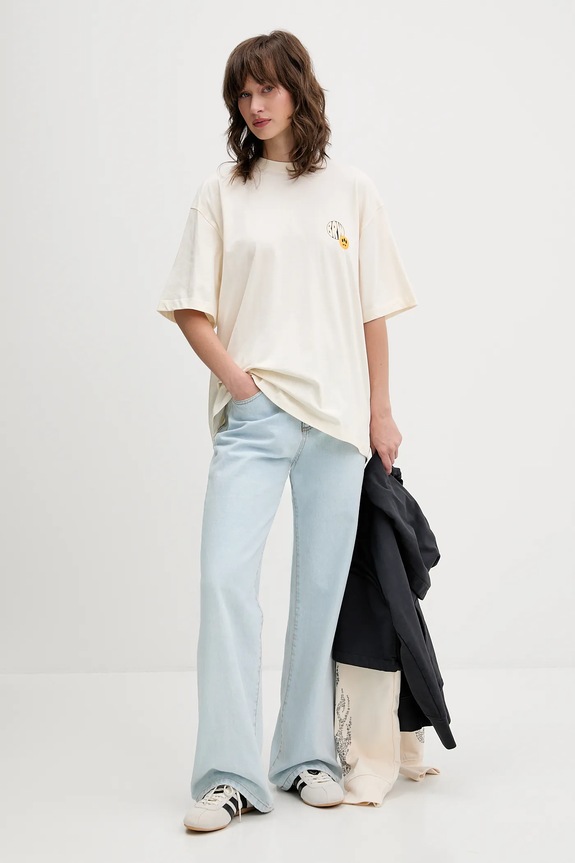 Barrow t-shirt bawełniany F5BWUATH124 beżowy