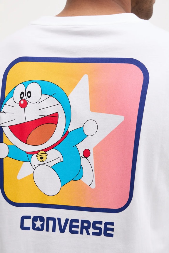 Bombažna kratka majica Converse X DORAEMON GRAPHIC 10028893.A01
