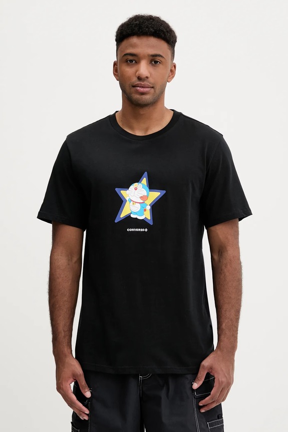 Odzież Converse t-shirt bawełniany X DORAEMON GRAPHIC 10028894.A01 czarny