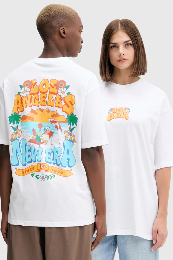 New Era t-shirt in cotone rilassato bianco 60684402