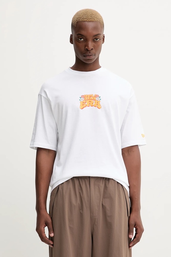 New Era t-shirt in cotone bianco 60684402