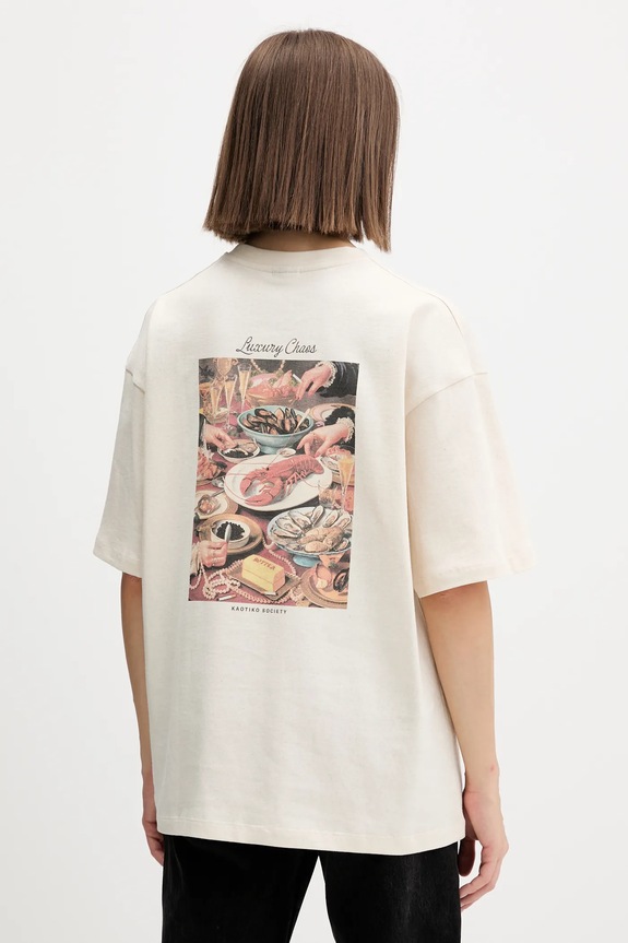 Odzież Kaotiko t-shirt bawełniany AR017.01S.G002 beżowy