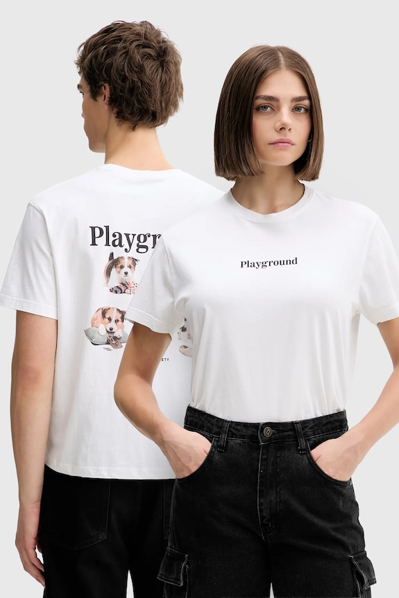 Pamučna majica Kaotiko print bijela AR009.01.M002