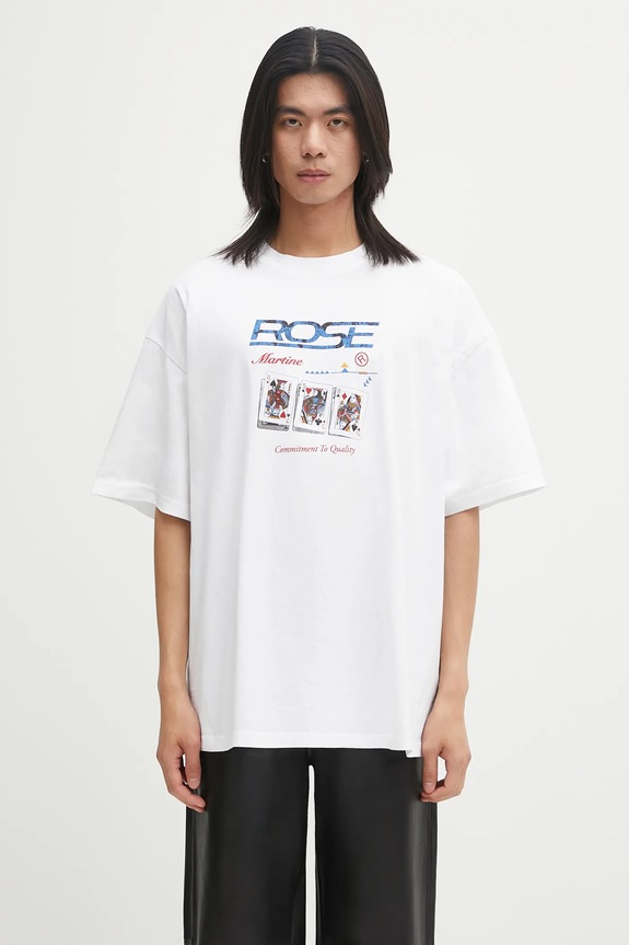 Martine Rose t-shirt bawełniany Oversized S/S wzorzyste biały 621JE06000F