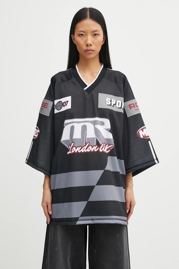 Martine Rose t-shirt Oversized Hockey Top 129JT10009 czarny AW25