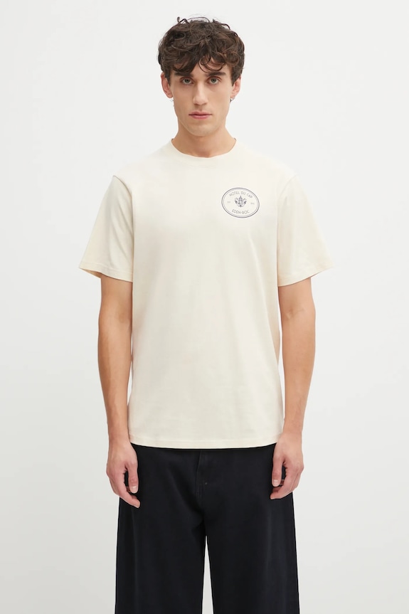 Sporty & Rich t-shirt in cotone Kennedy Crest regolare beige TO04360666CR01