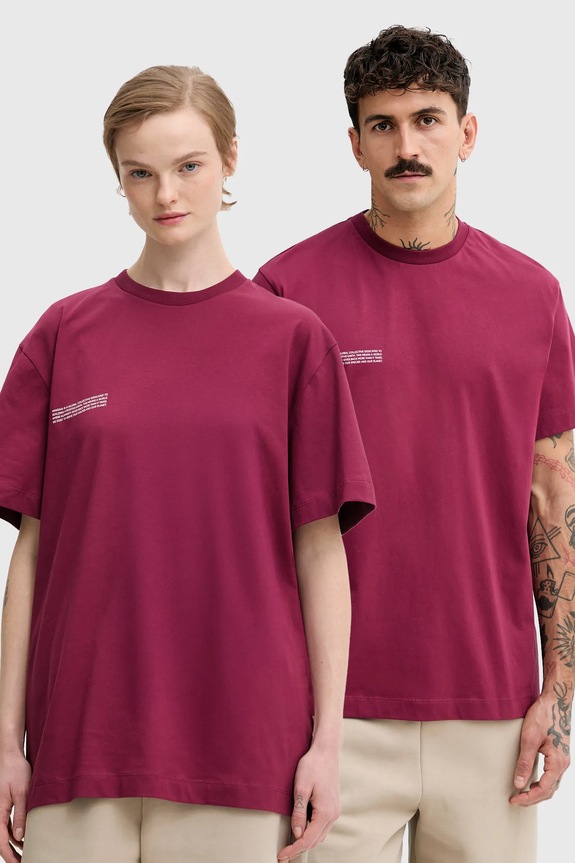 Pangaia t-shirt in cotone rilassato granata 10000287..