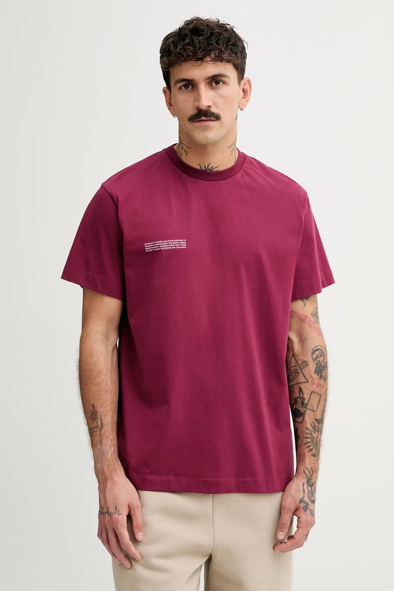 Pangaia t-shirt in cotone 10000287.. granata