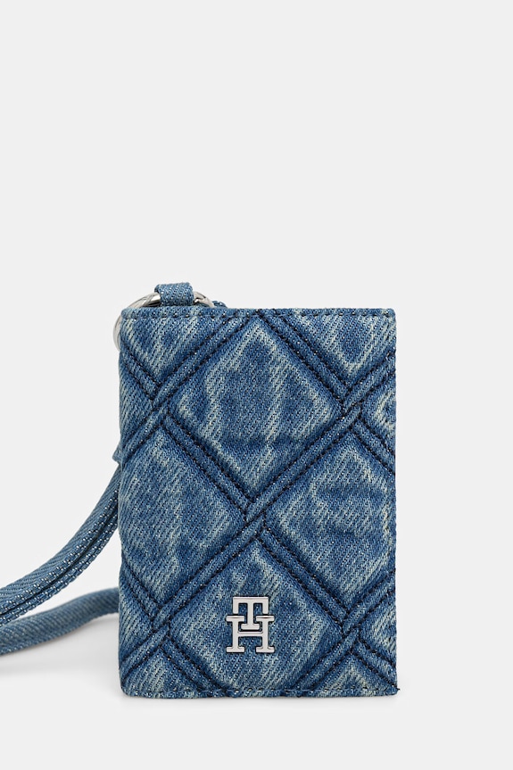Tommy Hilfiger etui za kartice ženski bombažni modra AW0AW19246