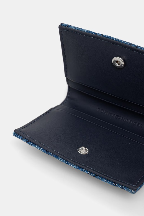 Dodatki Tommy Hilfiger etui za kartice ženski bombažni AW0AW19246 modra