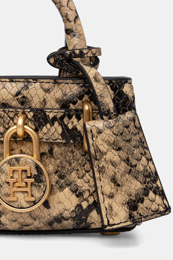 Tommy Hilfiger μικρή τσάντα γυναικεία δερμάτινη μπεζ AW0AW18715