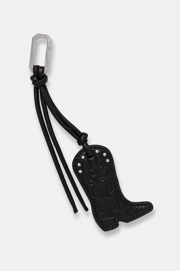AllSaints kľúčenka dámska kožená bez kameňa COWBOY čierna W466XE