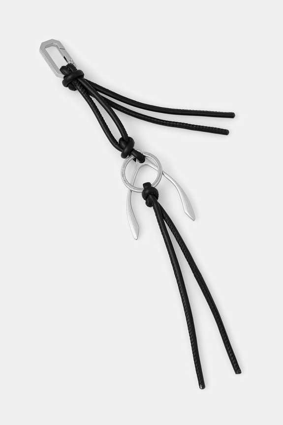 AllSaints brelok damski skórzany WISHBONE czarny W716XD