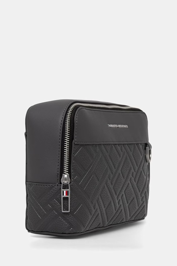 Tommy Hilfiger taštička pánská z imitace kůže AM0AM14486 šedá AW26