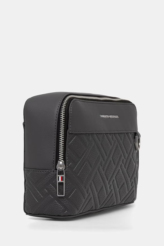Tommy Hilfiger taštička pánská z imitace kůže AM0AM14486 šedá AW26