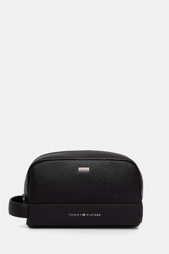 Tommy Hilfiger kozmetická taška dámska z imitácie kože čierna AM0AM14485