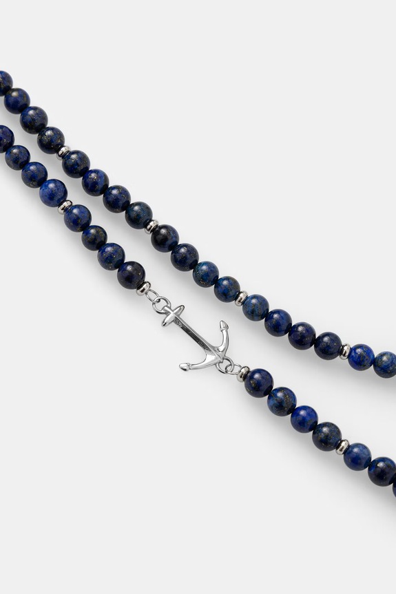 HUGO колие мъжко лапис лазули E-BEADS5-NEC 50566265 син AW26