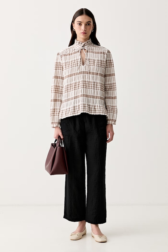 Barbour body damskie bawełniane z elastanem Hinton LSH1763 beżowy AW26