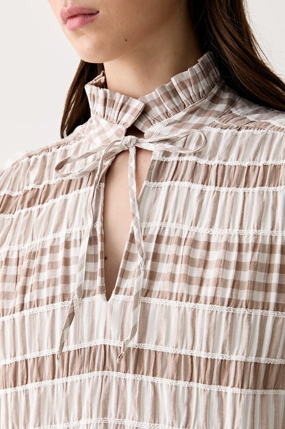 Barbour body damskie bawełniane z elastanem Hinton LSH1763 beżowy