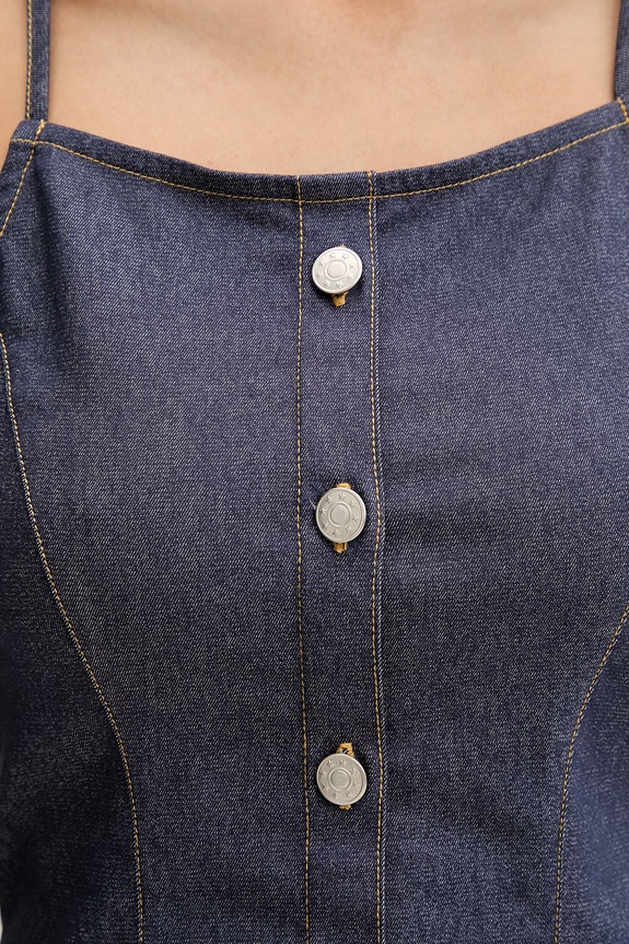Morgan top damski jeansowy OJAN 261.OJAN granatowy