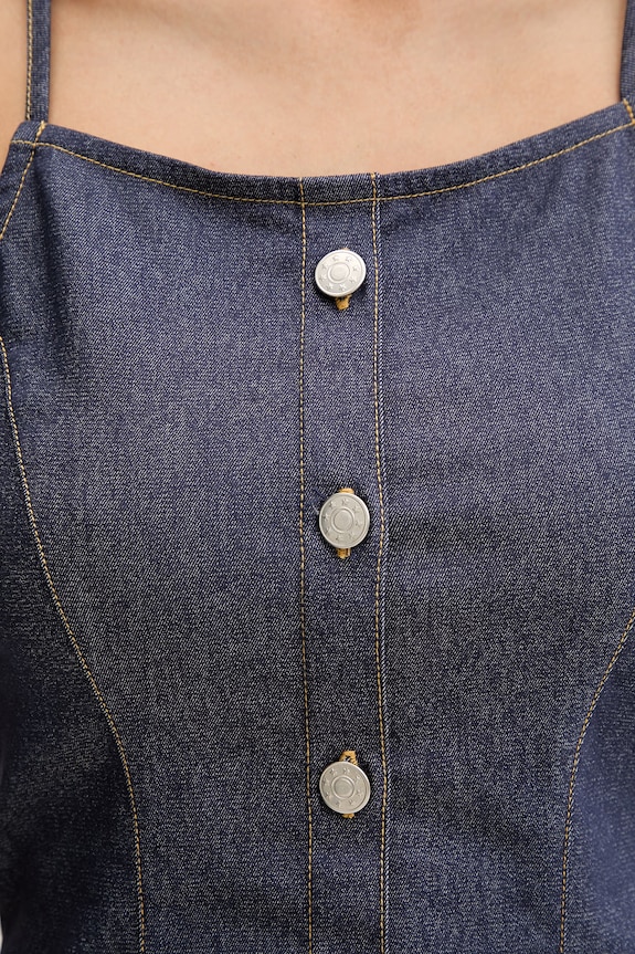 Morgan top damski jeansowy OJAN 261.OJAN granatowy