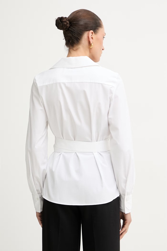 Ρούχα BOSS κρουαζέ μπλούζα γυναικεία βαμβακερή Bekania1 50565408 λευκό