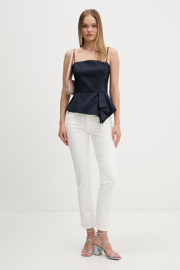HUGO bluză cu bretele pentru femei Calita 50564137 bleumarin AW26
