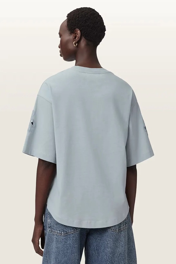 AllSaints T-shirt oversize damski bawełniany LOLA W113JE niebieski AW26