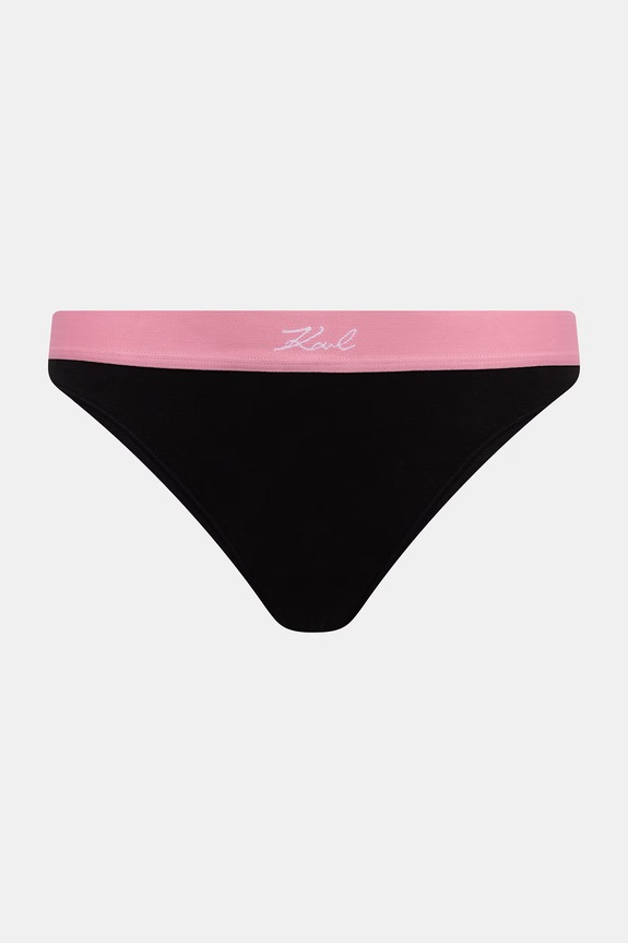 Odjeća Karl Lagerfeld tange za žene od pamuka s elastanom 7-pack B3W47022 crna