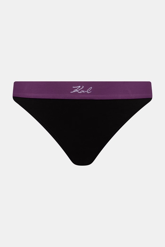 Karl Lagerfeld tange za žene od pamuka s elastanom 7-pack crna B3W47022