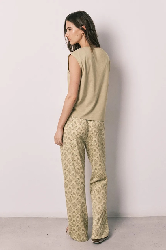 women'secret pijama din două piese pentru femei, din bumbac 3593049 verde AW26