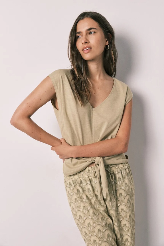Îmbrăcăminte women'secret pijama din două piese pentru femei, din bumbac 3593049 verde