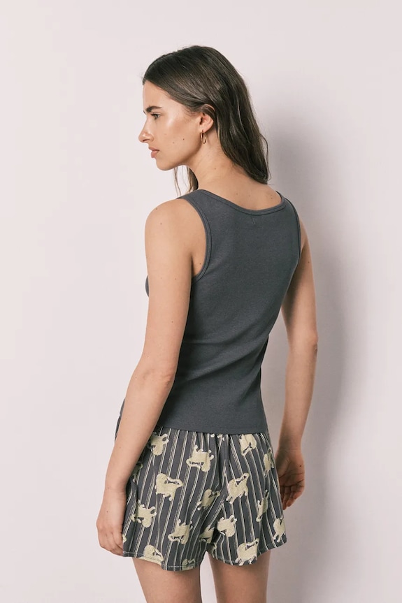 women'secret dvoudílné pyžamo dámské s bavlnou 3593053 šedá AW26