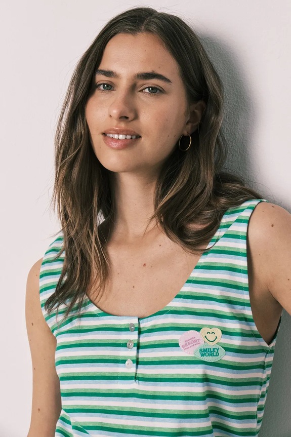 Îmbrăcăminte women'secret pijama din două piese pentru femei, din bumbac 3133523 turcoaz