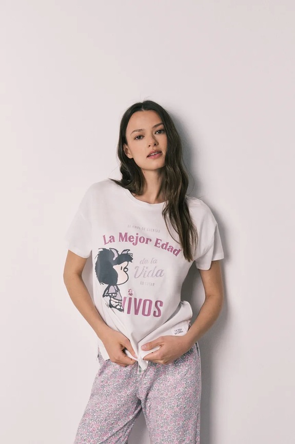 Îmbrăcăminte women'secret pijama din două piese pentru femei, din bumbac 3133529 bej