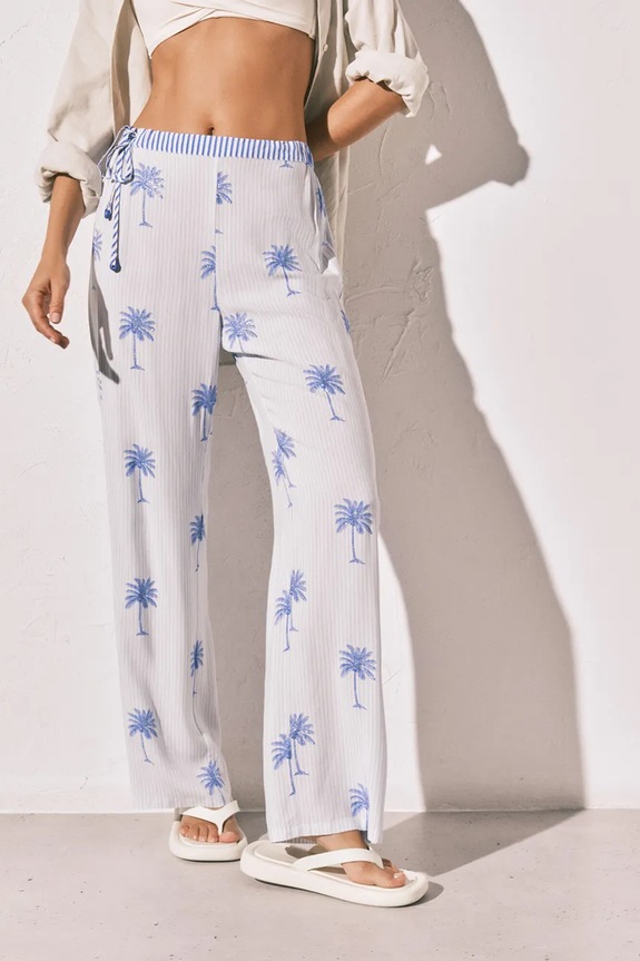 women'secret pantaloni de pijama pentru femei, din vâscoză alb 3703235