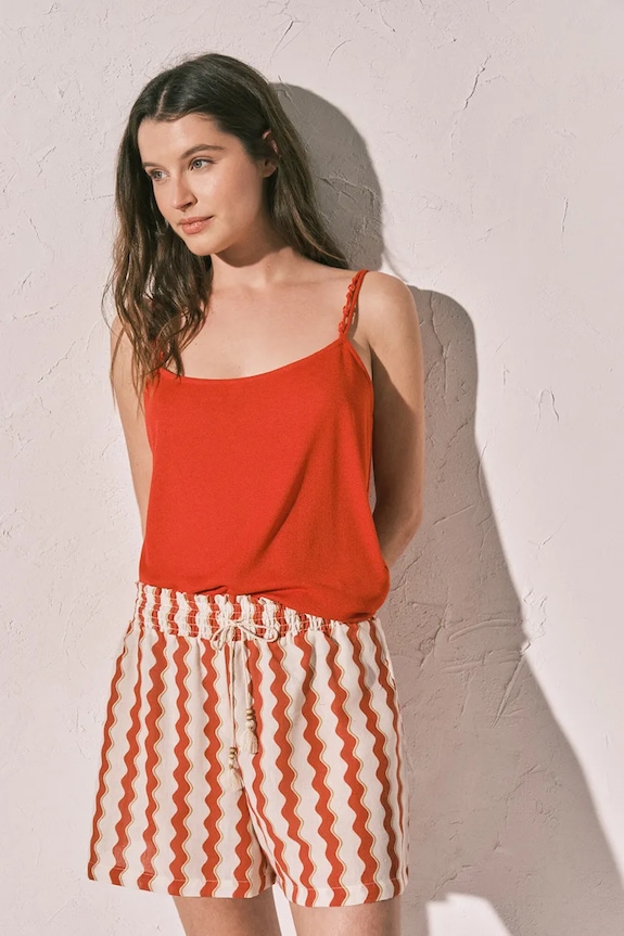 women'secret pyžamový top dámsky s viskózou červená 3273320