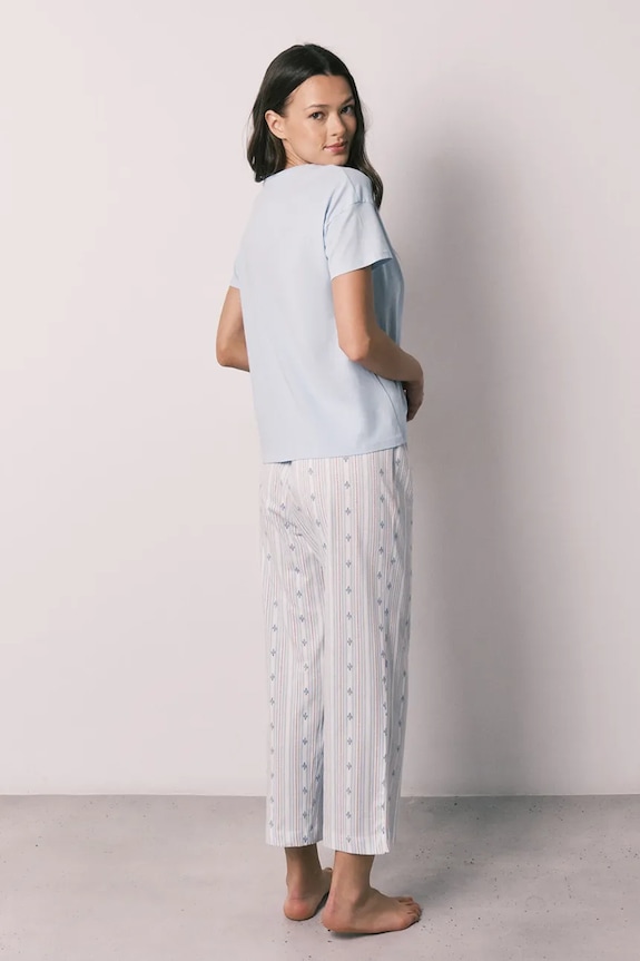women'secret pijama din două piese pentru femei, din bumbac 3593072 albastru AW26